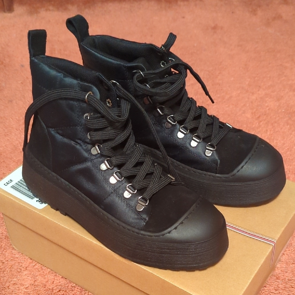 Anthropologie Black High-Top Platform Sneakers
